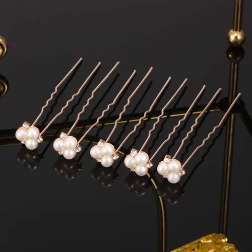 Miniatura 5 de WILLBOND 18 piezas de horquillas de pelo con perlas, accesorios para el cabello de boda para novias y damas de honor, pinza de cristal para novias