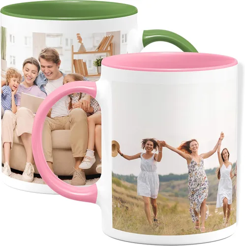Miniatura 13 de Taza de café con foto personalizada, 11 onzas, color negro, con imagen envolvente, texto, taza de cerámica personalizada con imagen, taza