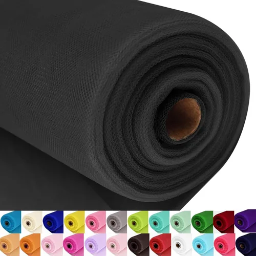 Miniatura 32 de Rollos de tela de tul, 54 pulgadas por 10 yardas (30 pies), cinta de tul para decoración de fiestas de boda, rollo de tela transparente en bobina