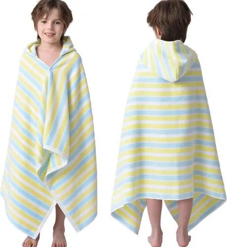 Miniatura 13 de VOOVA & MOVAS Poncho de Toalla de Baño Gruesa con Capucha para Niños (4-8 Años) - Bata de Toalla de Natación de Algodón Turco Suave y Absorbente