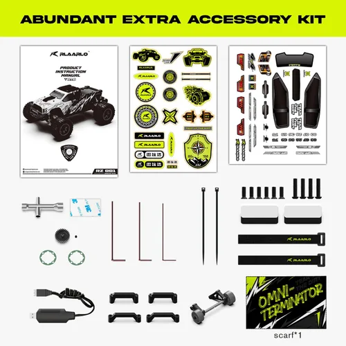 Miniatura 8 de AMORIL 1/10 RTR - Autos RC rápidos sin escobillas para adultos, camión monstruo eléctrico todoterreno de 50 mph, impermeable, de alta velocidad