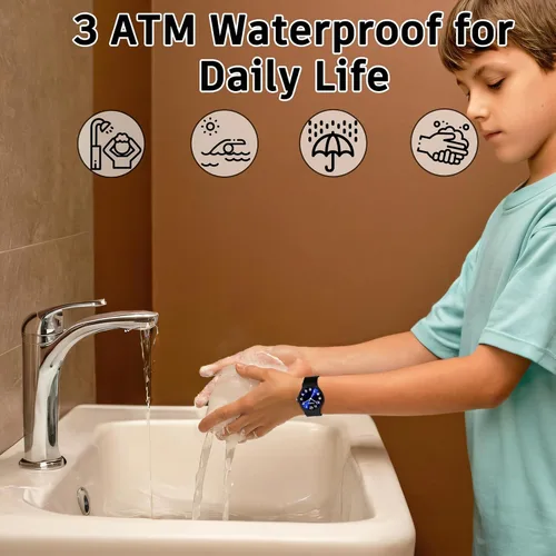 Miniatura 2 de Reloj analógico para niños y niñas, resistente al agua hasta 30M, reloj deportivo para niños, fácil de leer, con esfera fina, correa suave