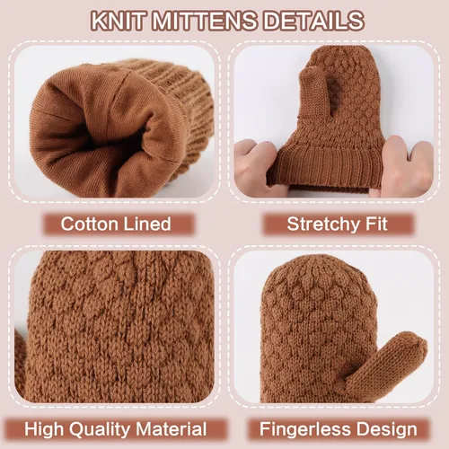 Miniatura 14 de Guantes de punto para bebés, niños y niñas, guantes de invierno para recién nacidos, guantes de 0 a 3 años