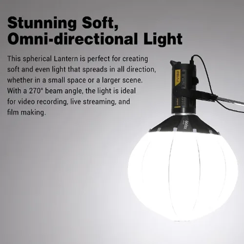 Miniatura 7 de Godox CS-65D - Modificador de luz suave de linterna de 25.6 in con falda reflectante de sombreado + bolsa de transporte, difusor de softbox