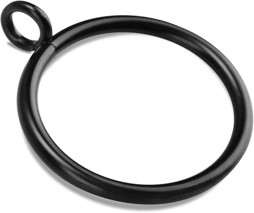 40 anillos de cortina negros con ojales para barra de cortina de hasta 3/4 pulgadas (anillos de cortina negros)