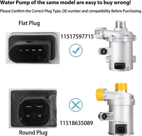 Miniatura 2 de Bomba de agua refrigerante de motor eléctrico con pernos 11517597715 11517571508 Reemplazo para B-MW X1 2013-2015, 320i 2013-2018, 320i xDrive