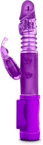 Miniatura 2 de Blush Sexy Things - Mini vibrador de conejo de mariposa de 9.75 pulgadas, eje giratorio y cuentas giratorias inversas, 32 modos de clítoris Púrpura