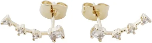 HONEYCAT Little Dipper Crystal Ear Crawlers - Aretes tipo dorados, oro rosa o plata, joyería minimalista y delicada