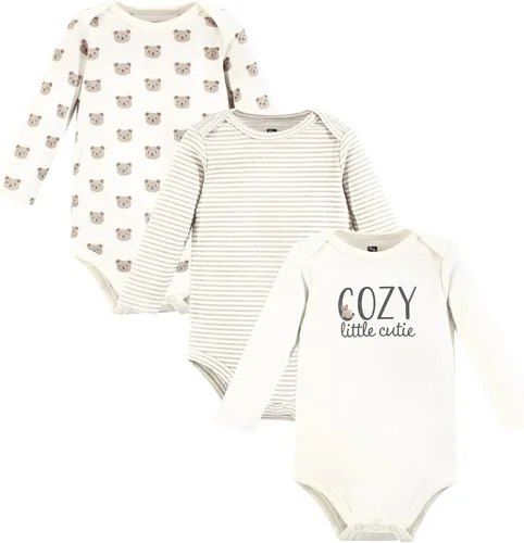 Miniatura 153 de Hudson Baby Body unisex de algodón de manga larga para bebé, leopardo rosa rojo