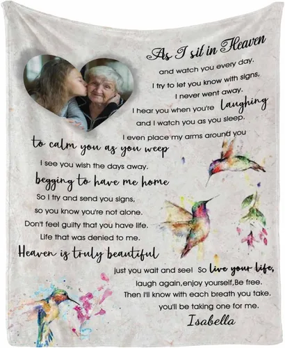 Miniatura 27 de Manta de memoria amorosa personalizada, no Longer be My Side but Forever in My Heart