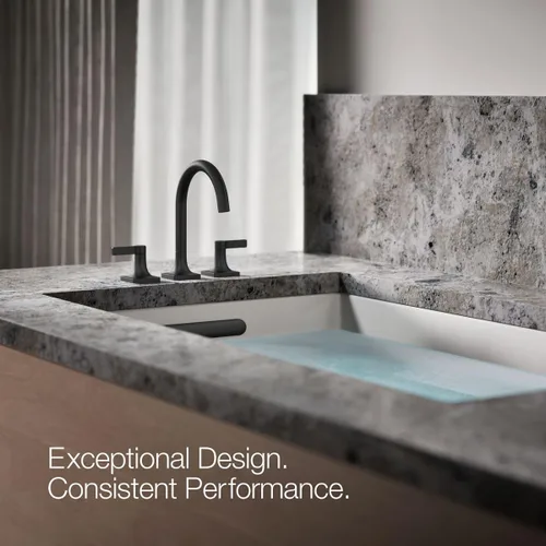 Miniatura 11 de KOHLER K-T28131-4-BL Venza - Moldura de grifo de baño para montaje en cubierta, dos asas, material duradero de alta calidad, resistente a