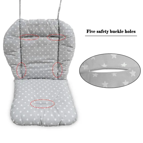 Miniatura 4 de Twoworld Cojín para silla alta, cojín de asiento de bebé grueso grande para silla de bebé, funda de almohadilla transpirable (gris de moda)
