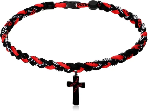 Miniatura 5 de Glenmal Collar de béisbol para niños, de acero inoxidable, dije de titanio, trenzado, deportivo, regalo de béisbol para hombres y niños, 20 pulgadas