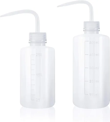 Oubest Botella de lavado exprimible para suculentas, 8.5 fl oz + 16.9 fl oz de agua para riego por chorro de agua, lata de aspersión de plástico, 2