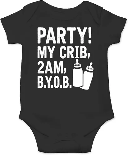 Miniatura 10 de AW Fashions ¡Party! My Crib, 2 AM, B.Y.O.B. - Body para bebé recién nacido, ropa para bebé niña o niño