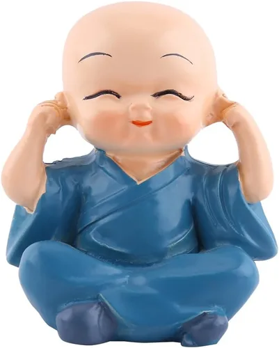 Miniatura 5 de 4 estatuas de monje Kongfu, adorno para tablero de instrumentos de automóvil, monjes de Buda de resina, manualidades, decoración