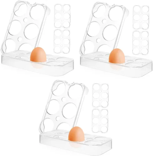 Miniatura 10 de Zerodeko 8 estantes de almacenamiento de huevos, bandejas de almacenamiento de huevos, puerta lateral del refrigerador, organizador de huevos