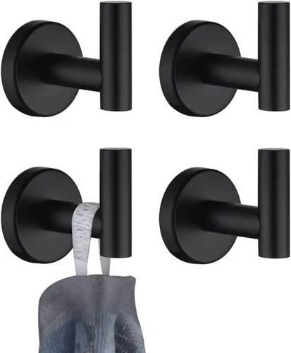 Miniatura 16 de JQK Gancho de toalla de baño cromado, gancho para abrigo/albornoz de acero inoxidable 304 para baño, cocina, garaje, montado en la pared