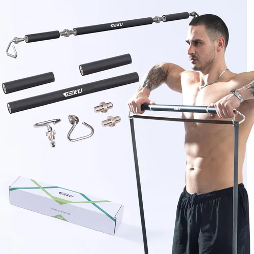Miniatura 7 de Resistance Band Bar, Length-Adjustable Detachable Heavy Duty Workout Bar for Resistance Band Training, Core Muscle Training, Home & Ourdoor Workout