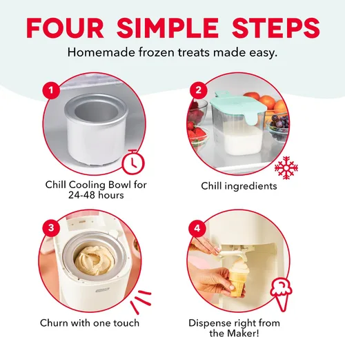 Miniatura 6 de Dash Máquina de helado suave Yogur congelado, sorbete y gelato – Máquina de helado de encimera para el hogar con tazón congelador, canal