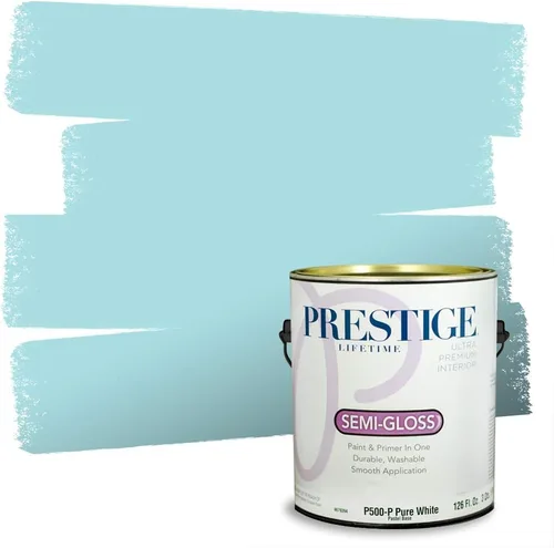 Miniatura 143 de Prestige Paints. - Base y pintura para exteriores en un solo galón, 1 galón. plano, comparable con Sherwin Williams Topsail. SW6799-PCM