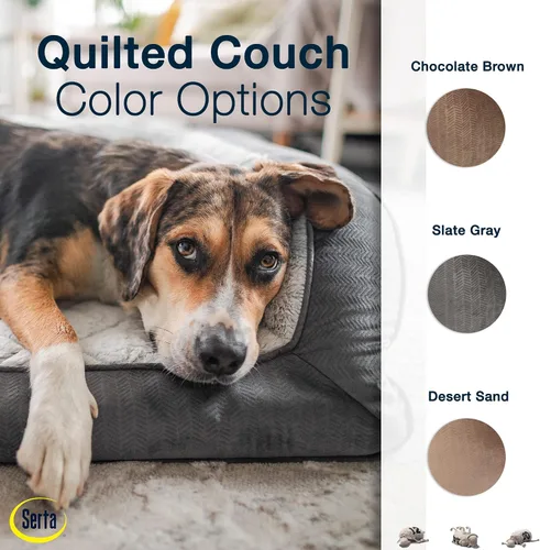 Miniatura 6 de Serta Cama ortopédica acolchada tipo sofá para perros - Marrón chocolate (Pequeño)