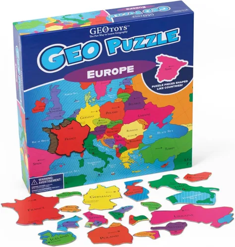 Miniatura 12 de GeoToys GeoPuzzle, juego de 6 rompecabezas de campo, juego de geografía y mapas, juegos educativos y actividades de aprendizaje para niños, regalos