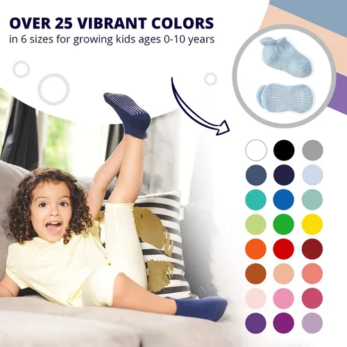 Miniatura 4 de LA ACTIVE Calcetines con agarre antideslizante para tobillos para niños y niñas con suela antideslizante para bebés, niños pequeños y niños