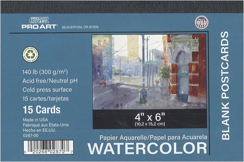 Miniatura 14 de Pro Art Bloc de acuarela de 12 x 16 AF 140 libras, 15 unidades, papel de acuarela, cuaderno de bocetos, papel de color de agua, bloc de papel