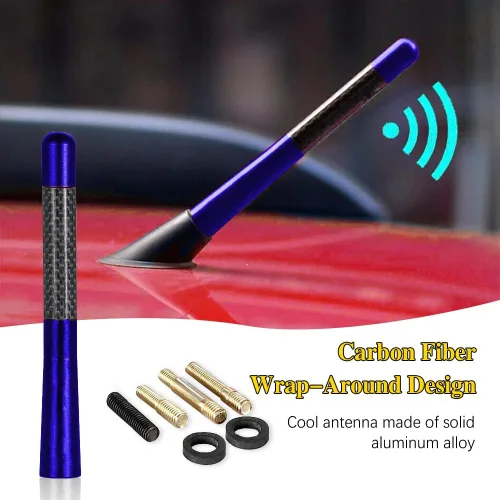 Miniatura 7 de Antena de fibra de carbono, antena de radio de fibra de carbono corta de 4.7 pulgadas, antena automotriz corta, mini antena de automóvil, reemplazo