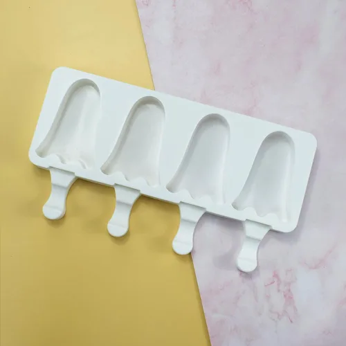 Miniatura 7 de Molde de silicona para paletas – Máquina de helados suave y lisa (2 piezas, blanco)