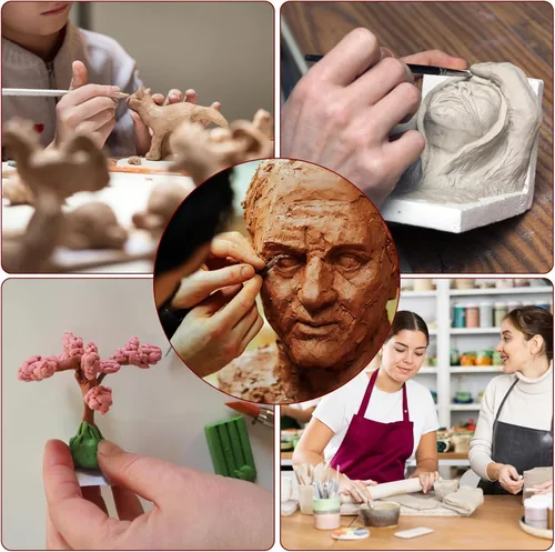 Miniatura 5 de HARFINGTON Herramienta de escultura de arcilla de silicona, herramienta de escultura de arcilla para esculpir con punta de goma, herramienta de Rosa