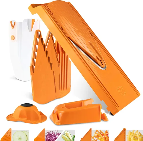 Börner Cortadora de verduras V3 (juego profesional) • Rebanadora de verduras multifuncional y ajustable • Para rebanadas, juliana, dados • Hoja en V