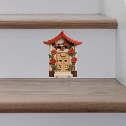 Miniatura 2 de Casa tradicional japonesa - Adhesivo de pared para puerta de hadas