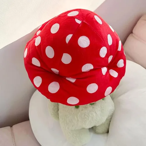 Miniatura 3 de Enivtfz Juguetes de peluche de rana, 10" linda rana con sombrero de hongo rojo animales de peluche, peluches kawaii, regalo para niños y niñas