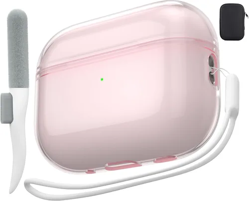 Miniatura 17 de Valkit - Funda transparente protectora para estuche de AirPods, con llavero, poliuretano termoplástico suave, a prueba de golpes, compatible