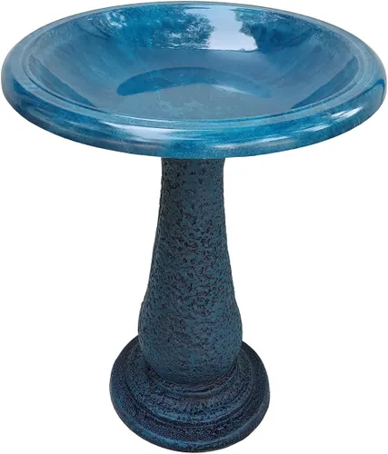 Miniatura 7 de Tierra Garden Baño para pájaros para exteriores, cuenco y soporte de baño de arcilla de fibra marrón de 24 x 19 pulgadas, fácil montaje, resistentes