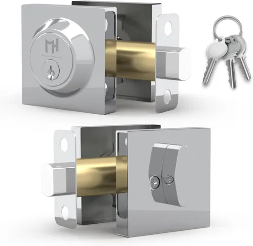 Miniatura 50 de Mega Handles - Cerrajo de entrada Prime I Cerradura de cerrojo de entrada - Cerrajo de bloqueo cuadrado de alta resistencia para puertas zurdas