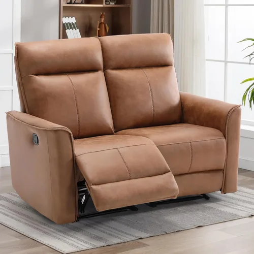 Miniatura 12 de CANMOV Juego de muebles de sofá reclinable manual para sala de estar, incluye sillas de enfermería Leathaire, reclinables giratorias, sillón