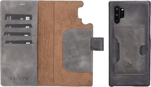 Miniatura 152 de Venito Florence - Funda de piel compatible con Samsung Galaxy S9, extra segura con bloqueo RFID, cartera desmontable para teléfono (gris decolorado)