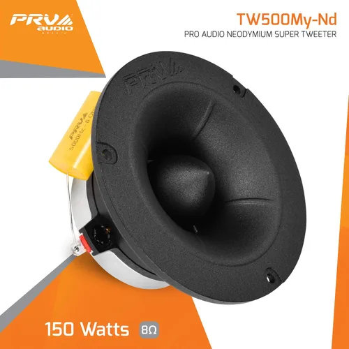 Miniatura 2 de PRV AUDIO TW500My-Nd Mylar Neodimio 4" Bullet Super Tweeter 8 Ohm 1.25" VC Pro Audio controlador de alta frecuencia 108dB 150 vatios (individual)