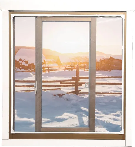 Miniatura 2 de Kit de aislamiento magnético para ventanas, película transparente con marco blanco máximo de 56 x 35 pulgadas, se adapta a cualquier
