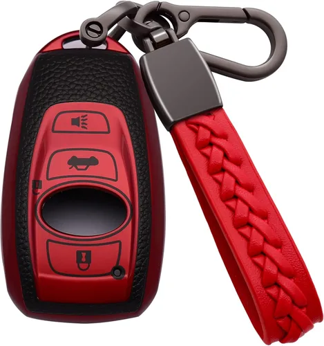 Miniatura 5 de para Subaru Funda para Llavero de TPU Suave con Soporte para Llavero de 360 Grados Compatible con Subaru Forester CrossTrek Outback WRX Ascent BRZ