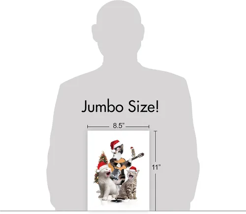 Miniatura 8 de The Best Card Company - Tarjeta de felicitación navideña jumbo divertida (8.5 x 11 pulgadas) - Tarjeta divertida de animales para niños, tarjeta