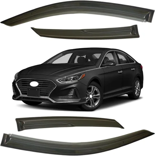 Miniatura 110 de Viseras para ventanas para Mazda 3 Sedán 4 puertas 2004 2005 2006 2007 2008 2009 estilo JDM Mugen, deflector de viento, protector solar y de lluvia