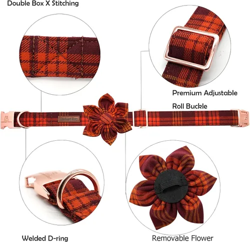 Miniatura 2 de Lionheart Glory - Collar de perro estampado con flor - Resistente, ajustable, protección contra caídas para cachorros XS