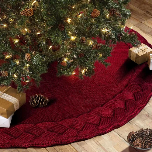 Miniatura 8 de NIBESSER Falda blanca para árbol de Navidad, falda de árbol de piel sintética de 48 pulgadas, alfombra de árbol de lentejuelas con plumas doradas