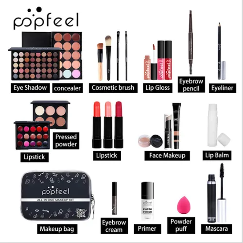 Miniatura 3 de Juego de regalo de maquillaje todo en uno de 24 unidades Kit para mujer completo esencial cosmético paquete básico incluye paleta de sombra