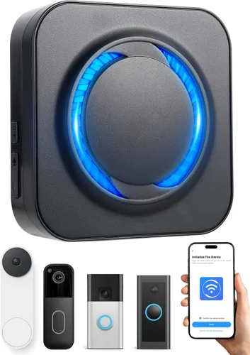 LUCKYDUO Timbre inalámbrico inteligente – Compatible con parpadeos, anillo, timbres de video Google Nest, configuración de aplicación, 5 timbres de