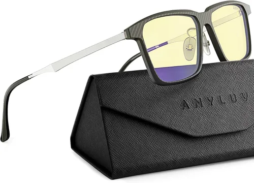 Miniatura 15 de ANYLUV Gafas de luz azul para hombre Gafas de bloqueo de luz azul: gafas ligeras de luz azul de fibra de carbono antifatiga regalo